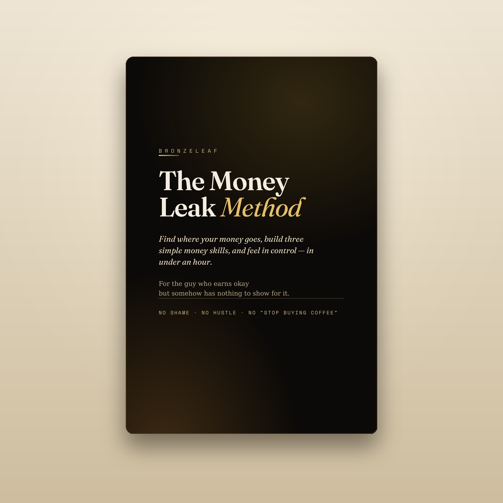 The Money Leak Method e-book by Bronzeleaf — find where your money goes
