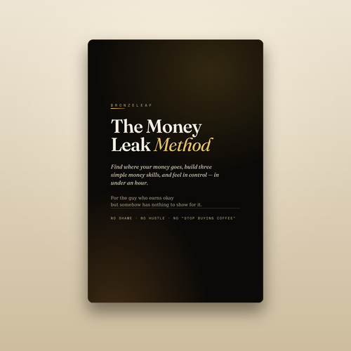 The Money Leak Method e-book by Bronzeleaf — find where your money goes